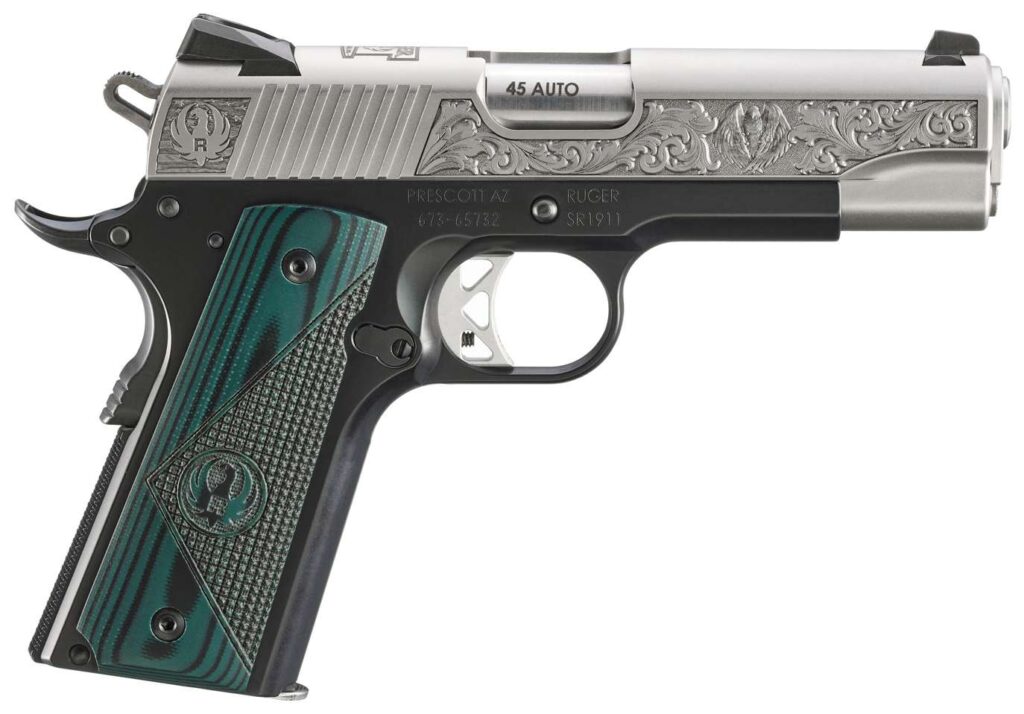 RUGER SR1911 COMMANDER MAYODAN NC EDITION 45ACP PISTOL 4.25" STS ENGRAVED 1-7RD MAG