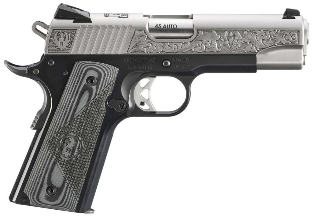 RUGER SR1911 COMMANDER SOUTHPORT CT EDITION 45ACP PISTOL 4.25" STS ENGRAVED 1-7RD MAG