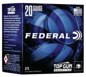 FEDERAL TOP GUN 20GA 2 3/4″ 7/8OZ 1,250 FPS 7.5 25 RD/BX 10 BX/CS