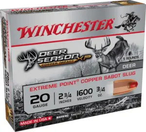 WINCHESTER COPPER IMPCT 20G 3/4OZ SLUG 5RD BX 100RD CASE