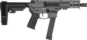 CMMG Banshee MkGs Pistol – Tungsten | 9mm | 5″ Barrel | 4″ M-LOK Handguard | SBA3 Arm Brace