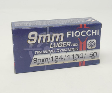 Fiocchi 9mm Luger Ammunition FI9APB 124 Grain Full Metal Jacket 50 Rounds