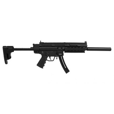 ATI GSG-16 16.25" .22 LR Semi-Auto Rifle 22+1 Fake Suppressor Collapsible Stock Black
