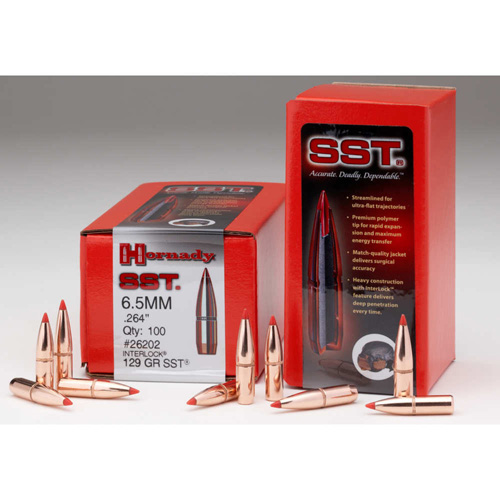 SST® SUPER SHOCK TIP BULLETS - 6.5MM, .264, 129 GRAIN, 100/BX