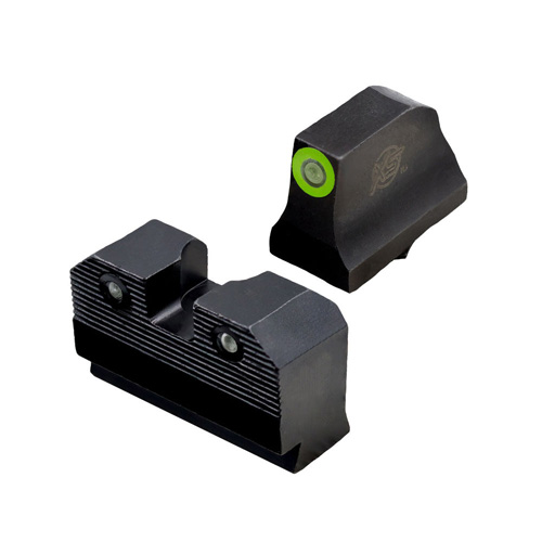 R3D 2.0 SUPPRESSOR HEIGHT NIGHT SIGHTS - GLOCK 17/19, GREEN TRITIUM