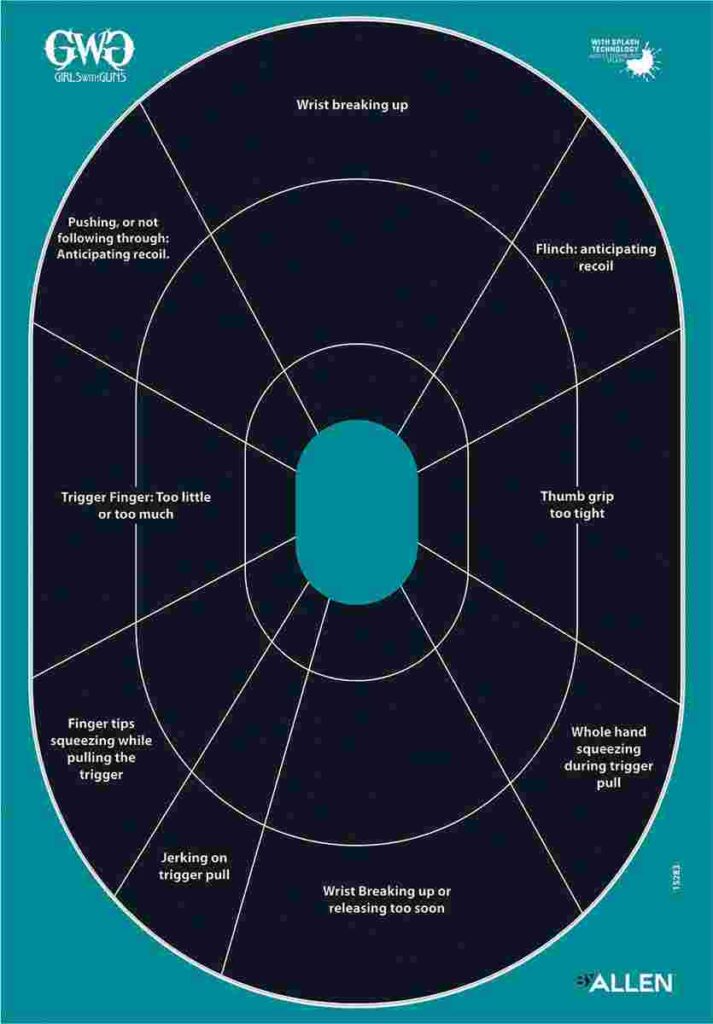 Allen Girls with Guns Splash Adhesive Oval Silhoutte Target 12x18 - 5/ct