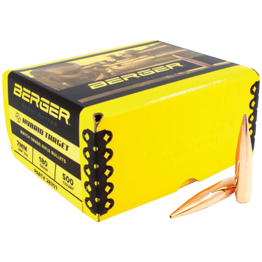 Berger Match Grade Target Bullets 7mm .284" 180 gr HYBRID TARGET 500/ct