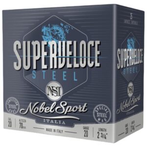 Nobel Target Steel Shotshells 20 ga 2-3/4″ 1oz 1378 fps #7 25/ct