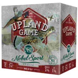 Nobel Sport Upland Game Shotshells 12 ga 2-3/4″ 1-1/4 oz 1220 fps #8 25/ct