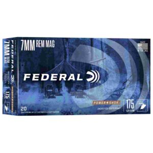 Federal Power-Shok Rifle Ammunition 7mm Rem Mag 175 gr SP 2860 fps – 20/ct