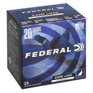 FEDERAL GAME-SHOK HI-BRASS LEAD SS 20GA 3″ 3DR 1 1/4OZ 5 AMMO 25RD