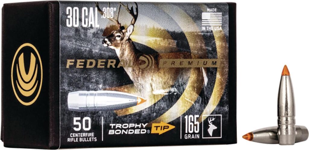 FEDERAL .308 CALIBER 165GR TROPHY BONDED TIP CB BULLET 50RD