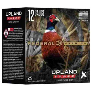 Federal Premium Upland Paper Shotshells 12ga 2-3/4″ 1-1/4oz 1330 fps #5 25/ct