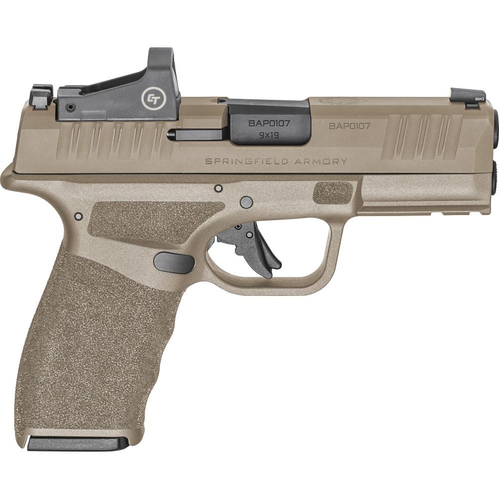 Springfield Hellcat Pro FDE Handgun 9mm Luger 15rd Magazines(2) 3.7" Barrel w/CT1500 Red Dot