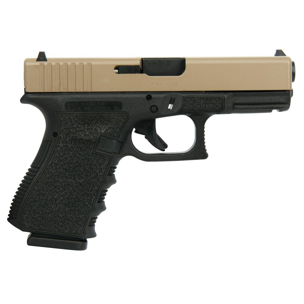 Glock 19 Gen 3 Custom "FDE Slide Polymer Cobblestone Stippled Frame" Handgun 9mm Luger 15/rd Magazines (2) 4.02" Barrel Austria