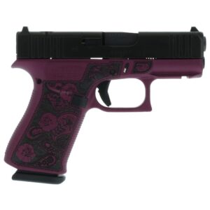 Glock 43x MOS Custom “Glock and Roses Black Cherry Frame” Subcompact Handgun 9mm Luger 10rd Magazines (2) 3.41″ Barrel Austria