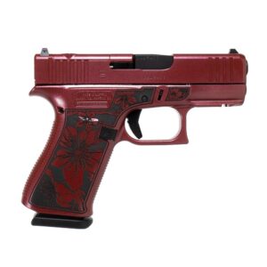 Glock 43x MOS Custom “Cherry Blossom Engraved Medusa Pink Frame” Subcompact Handgun 9mm Luger 10rd Magazines (2) 3.41″ Barrel Austria