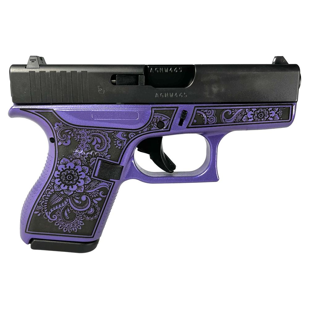 Glock 42 "Mandala Engraved Purple Pearl Grip" Subcompact Handgun .380 ACP 6/rd Magazines (2) 3.25" Barrel USA
