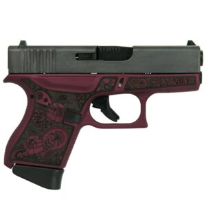 Glock 43 Gen 4 Custom “Black Cherry Glock & Paisley” Subcompact Handgun 9mm Luger 6rd Magazines (2) 3.41″ Barrel USA
