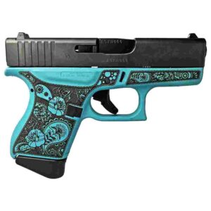 Glock 43 Gen 4 Custom “Robin’s Egg Blue and Paisley” Subcompact Handgun 9mm Luger 6/rd Magazines (2) 3.41″ Barrel USA