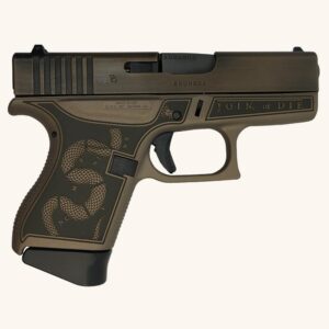Glock 43 Custom “Revolution Engraved Colonial Brown” Subcompact Handgun 9mm Luger 6rd Magazines(2) 3.4″ Barrel FRAME ONLY BW