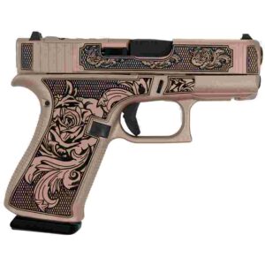 Glock 43X “Glock & Roses II” Handgun 9mm Luger 10rd Magazines(2) 3.4″ Barrel Accessory Rail USA Made
