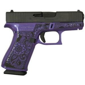 Glock 43X “Mandala” Purple Pearl Frame Handgun 9mm Luger 10rd Magazines(2) 3.4″ Barrel Accessory Rail USA Made