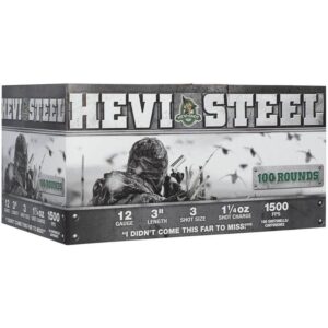 HEVI-Shot HEVI-Steel Shotshells 20ga 3″ 1-1/4oz 1500 fps #3 100/ct