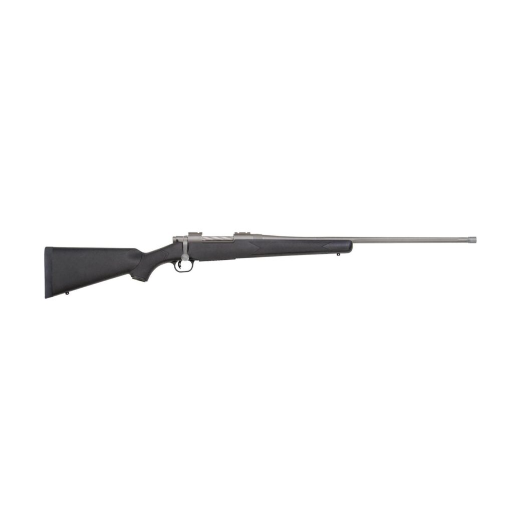 Mossberg Patriot Stainless Cerakote Rife 7mm PRC 3rd Capacity 24'' Threaded Barrel Black Synthetic Stock