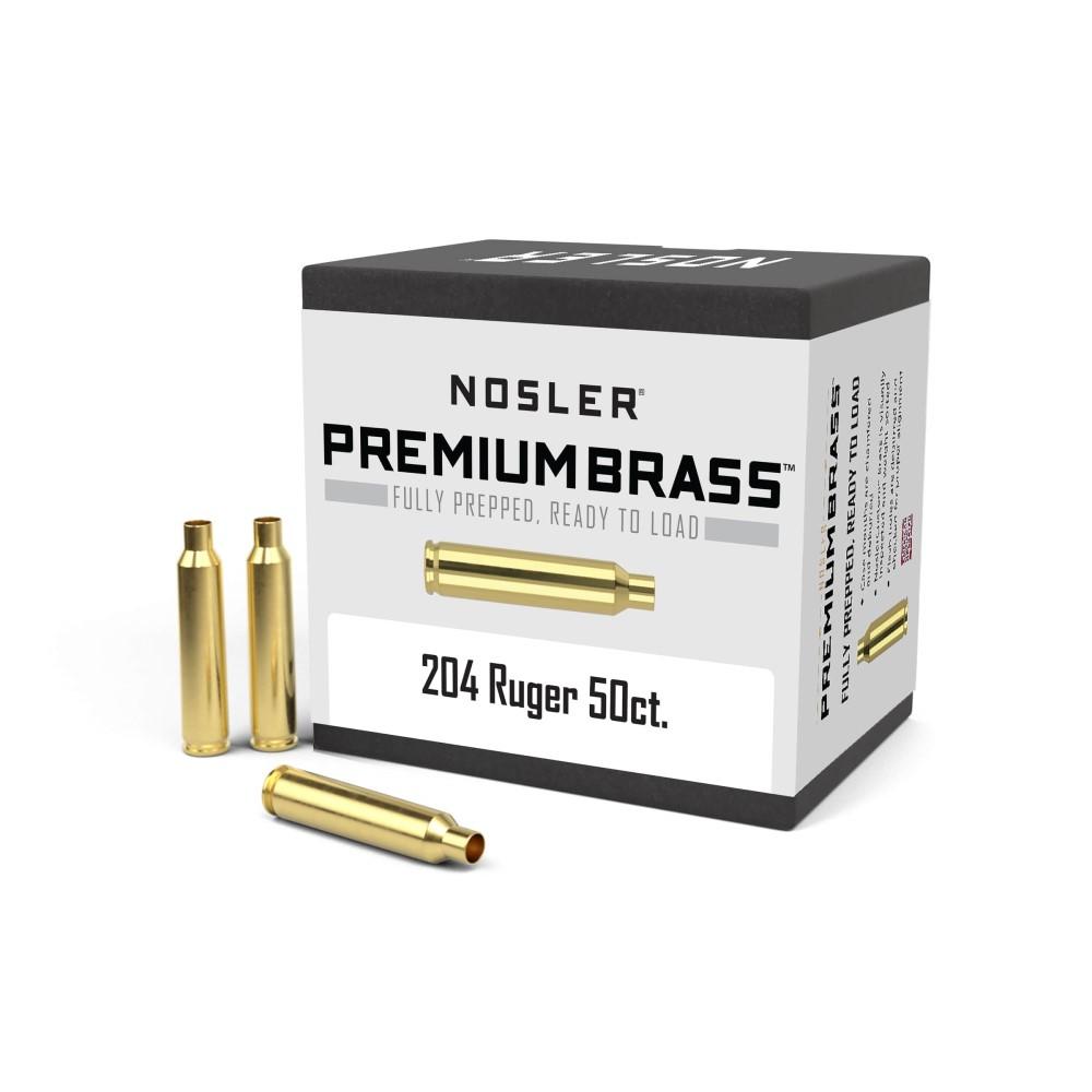 Nosler Unprimed Brass Rifle Cartridge Cases 50/ct .204 Ruger