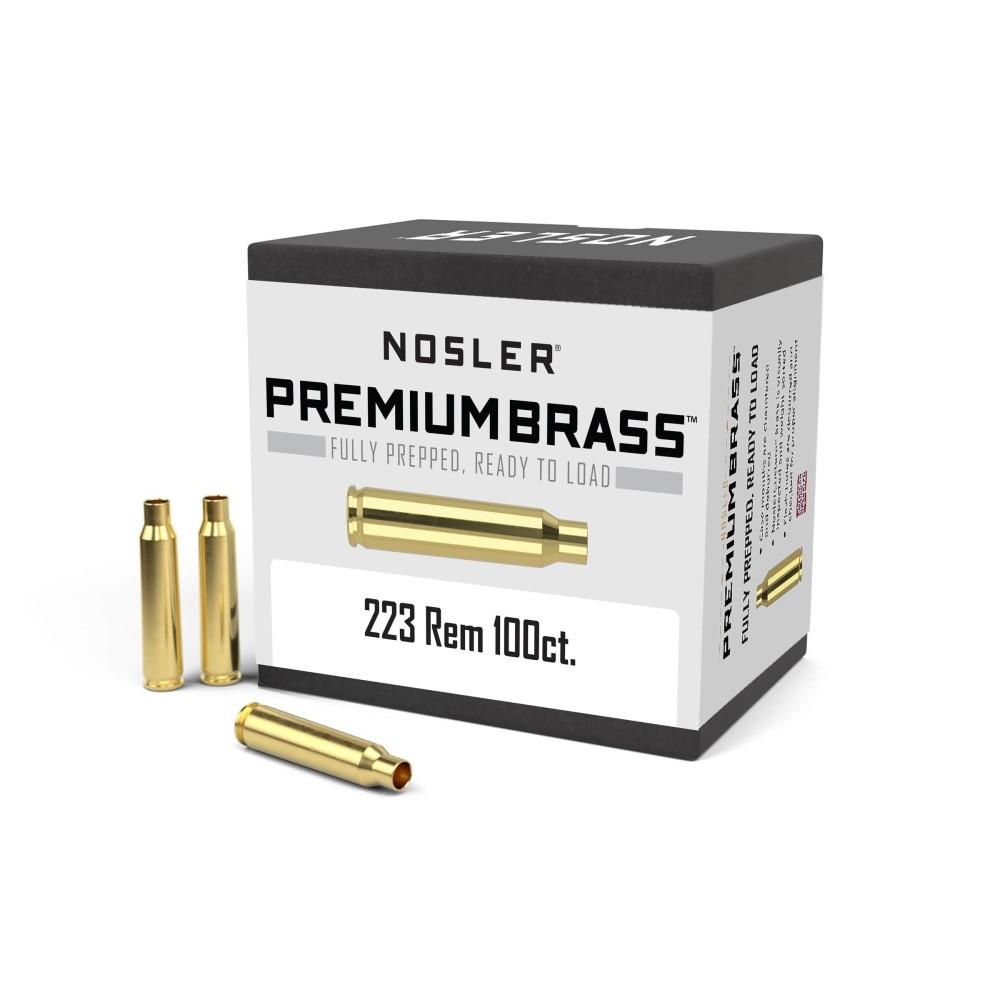Nosler Unprimed Brass Rifle Cartridge Cases 100/ct .223 Rem