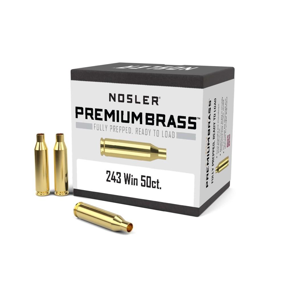 Nosler Unprimed Brass Rifle Cartridge Cases 50/ct .243 Win