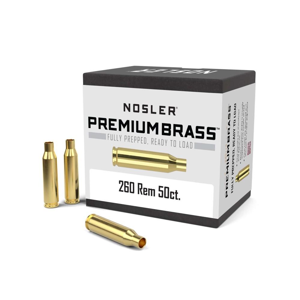 Nosler Unprimed Brass Rifle Cartridge Cases 50/ct .260 Rem