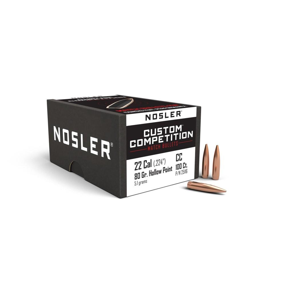 Nosler Custom Competition Bullets .22 cal .224" 80 gr HPBT 100/ct