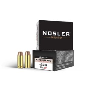 Nosler Match Grade Handgun Ammo .40 S&W 180 gr JHP 20/ct
