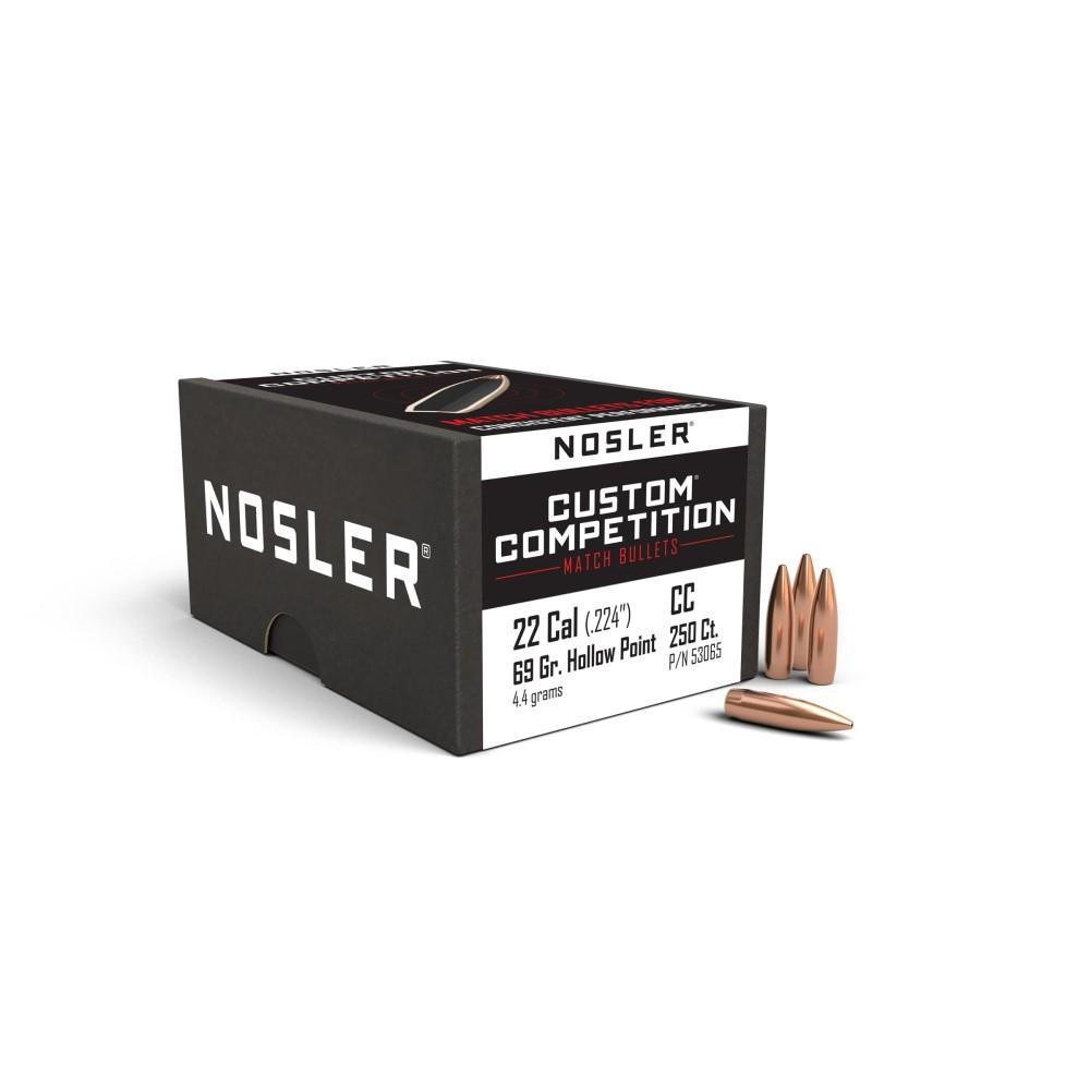 Nosler Custom Competition Bullets .22 cal .224" 69 gr HPBT 250/ct