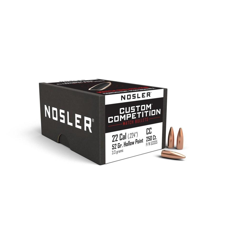 Nosler Custom Competition Bullets .22 cal .224" 52 gr HPBT 250/ct