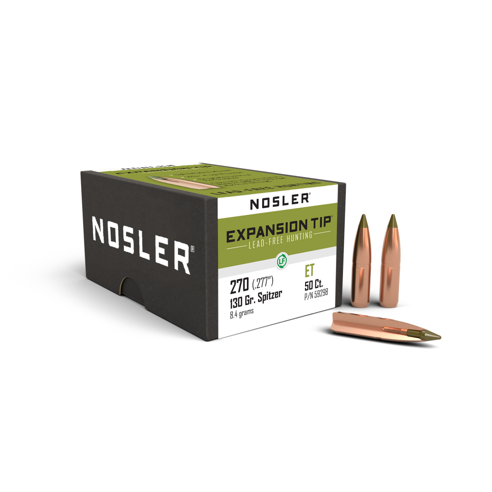 Nosler E-Tip Lead-Free Hunting Bullets .270 cal .277" 130 gr SPTZ E-TIP 50/ct