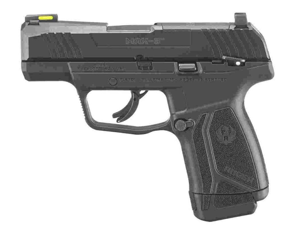 Ruger Max-9 Optic Ready Handgun 9mm Luger 12rd Magazine 3.2" Barrel Fiber Optic Sights Black Grip