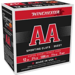 Winchester AA Super Sport 12 ga 2-3/4″ 1-1/8 oz #9 1300 fps – 25/ct