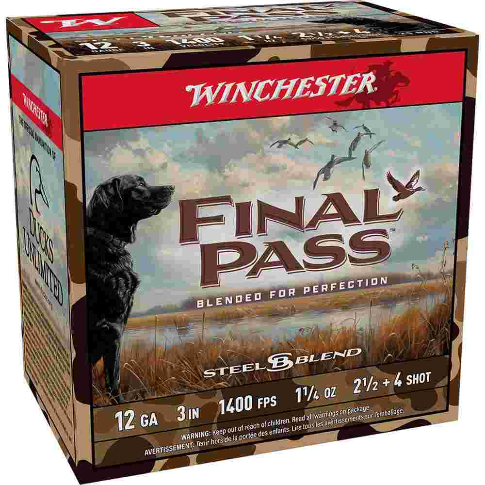 Winchester Final Pass Shotshells 12 ga 3" 1-1/4 oz 1400 fps 2.5 + 4 Shot 25/rds