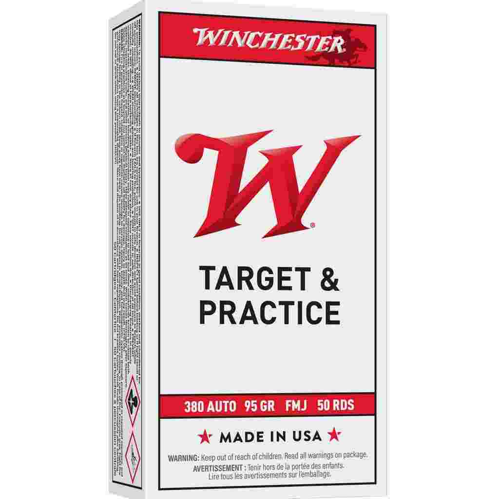 Winchester USA Handgun Ammunition .380 ACP 95 gr FN 50/ct