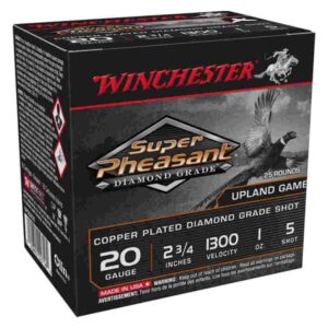 Winchester Diamond Grade Super Pheasant Shotshells 20 ga 2-3/4″ 1 oz #5 25/ct