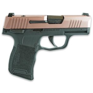 Sig Sauer Exclusive “Rose Sparkle Slide” P365-380 Handgun 380 Auto 10rd Magazine 3.1″ Barrel Black Manual Safety
