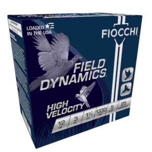 Fiocchi High-Velocity Hunting Load 12 ga 3″ MAX 1 3/4 oz #5 1330 fps – 25/box