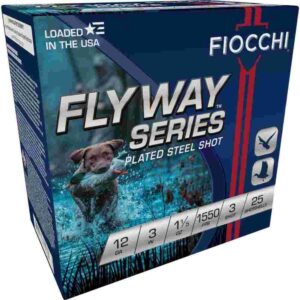 Fiocchi Flyway Steel Shotshells 12ga 3″ 1-1/5oz 1550fps #3 25/ct