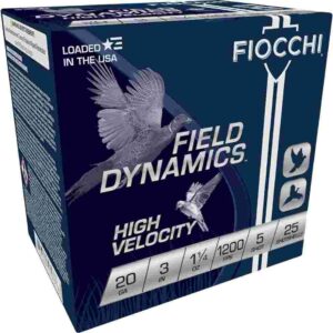 Fiocchi Field Dynamics Shotshells 20 ga 3″ 1-1/4oz 1200fps #5 25/ct
