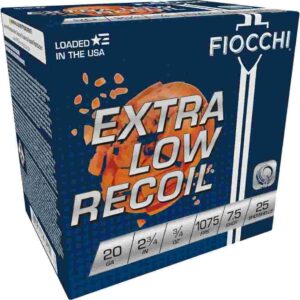 Fiocchi Low Recoil Lite Trainer 20 ga 2 3/4″ 3/4 oz #7.5 – 25/ct