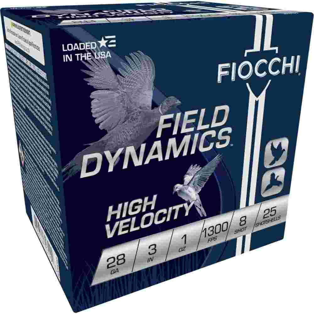 Fiocchi High Velocity Shotshells 28 ga 3" 1 oz 1300 fps #8 25/ct