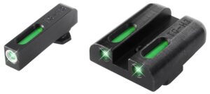 Truglo TFX Tritium/Fiber-Optic Day/Night Sights Fits GLOCK 17 / 17L 19 22 23 24 26 27 33 34 35 38 AND 39 – White Outline Front/Rear Green